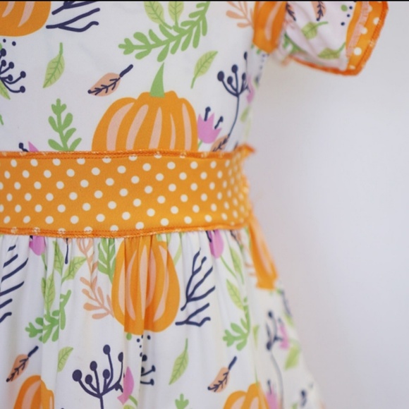 🍁HOST PICK!!!🍁 Szs 2-7 Available! Pumpkin Dress - Picture 4 of 4
